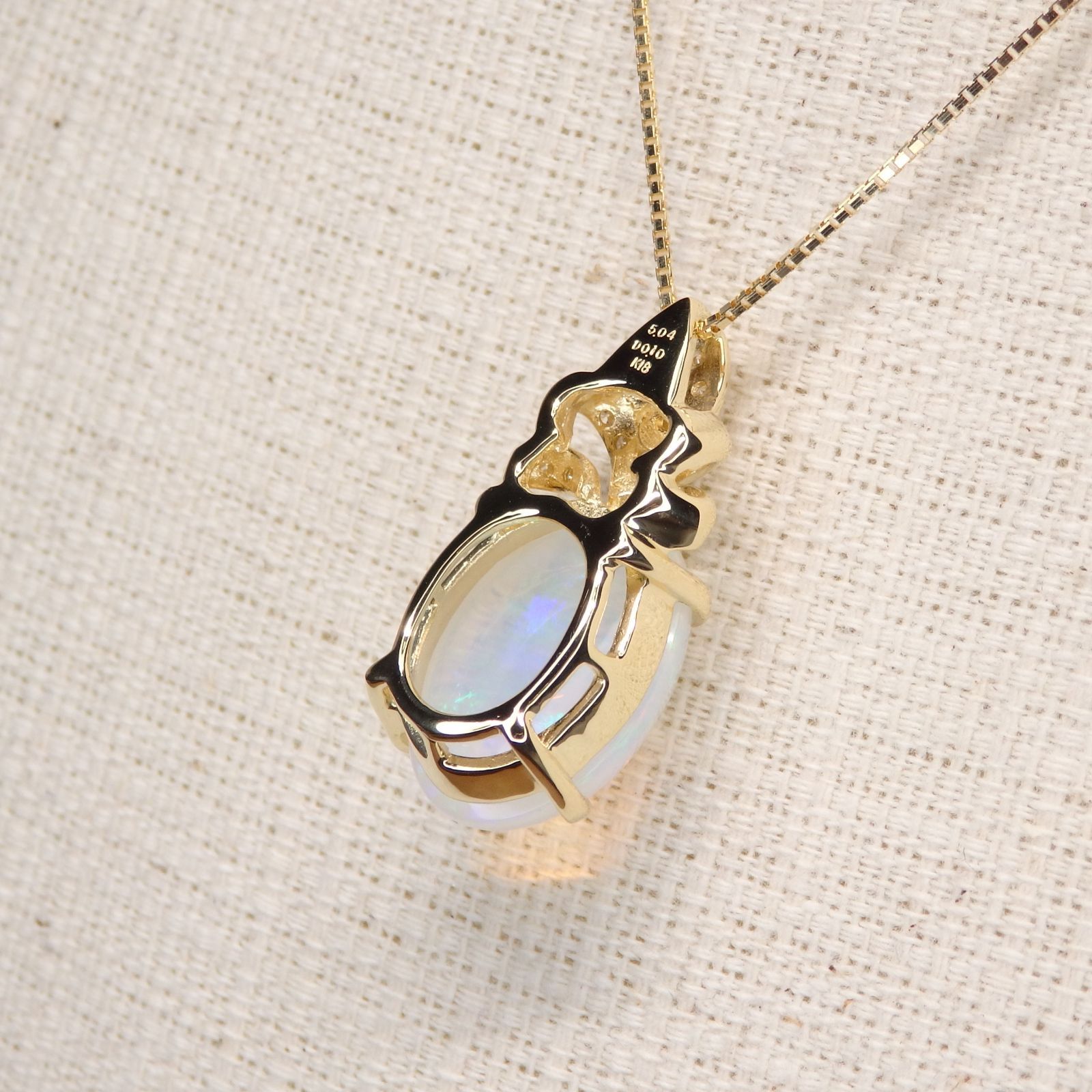 K18 オパール＆ガーネット ペンダントトップ　（GSTV） K18 ゴールド オパール ペンダントトップ 5.04ct D0.10ct Z5111