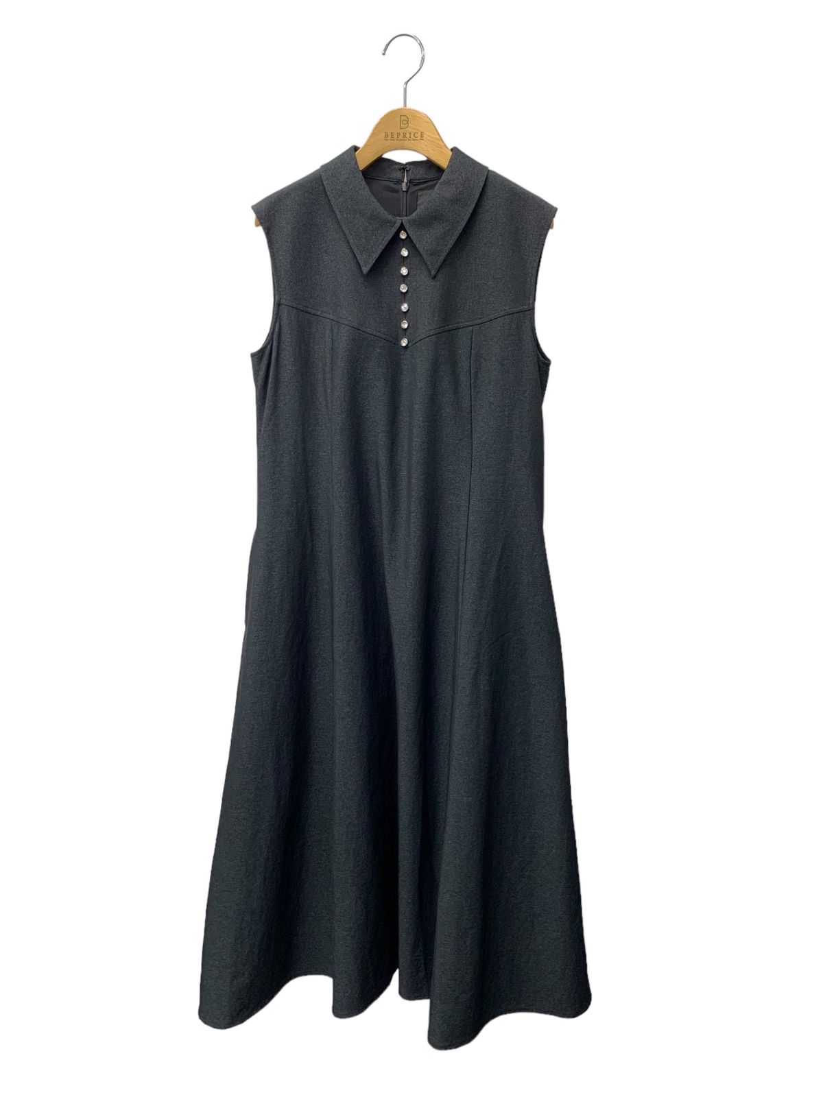 ルネ Dress 5416280 ワンピース 38 ブラック 襟付き ビジュー '24SS