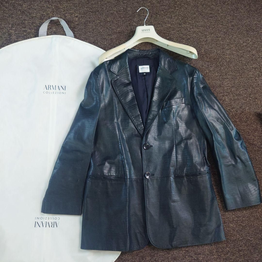 ARMANI COLLEZIONI クロコダイル レザー テーラード 本革 希少 ARMANI COLLEZIONI クロコダイル レザー テーラード 本革 希少 ARMANI