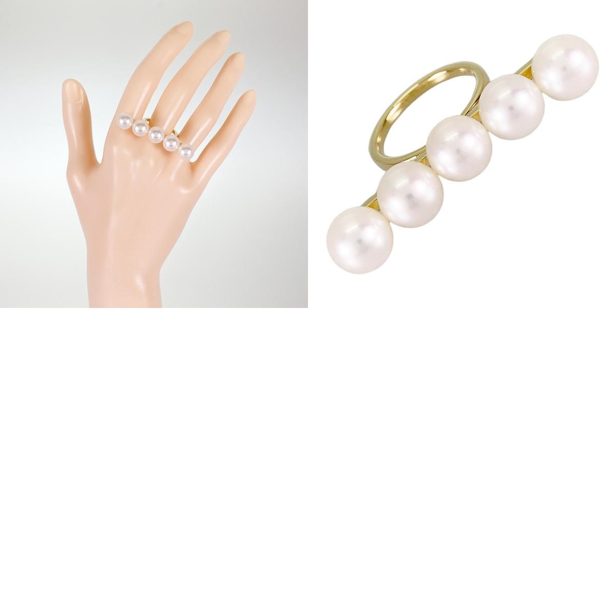 タサキ TASAKI シェル リング ダイヤ0.05ct K14WG 12号 52 D8718 SHELL 
