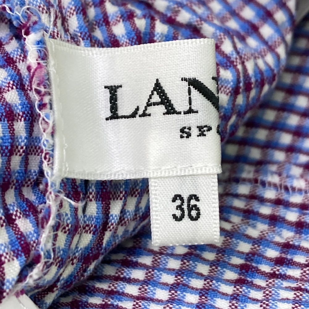 サイズ：36 LANVIN SPORT ランバン スポール  シアサッカー ストレッチパンツ チェック柄 ブルー系 [240101496283] ゴルフウェア レディース ストスト サイズ：36 LANVIN SPORT ランバン スポール シアサッカー