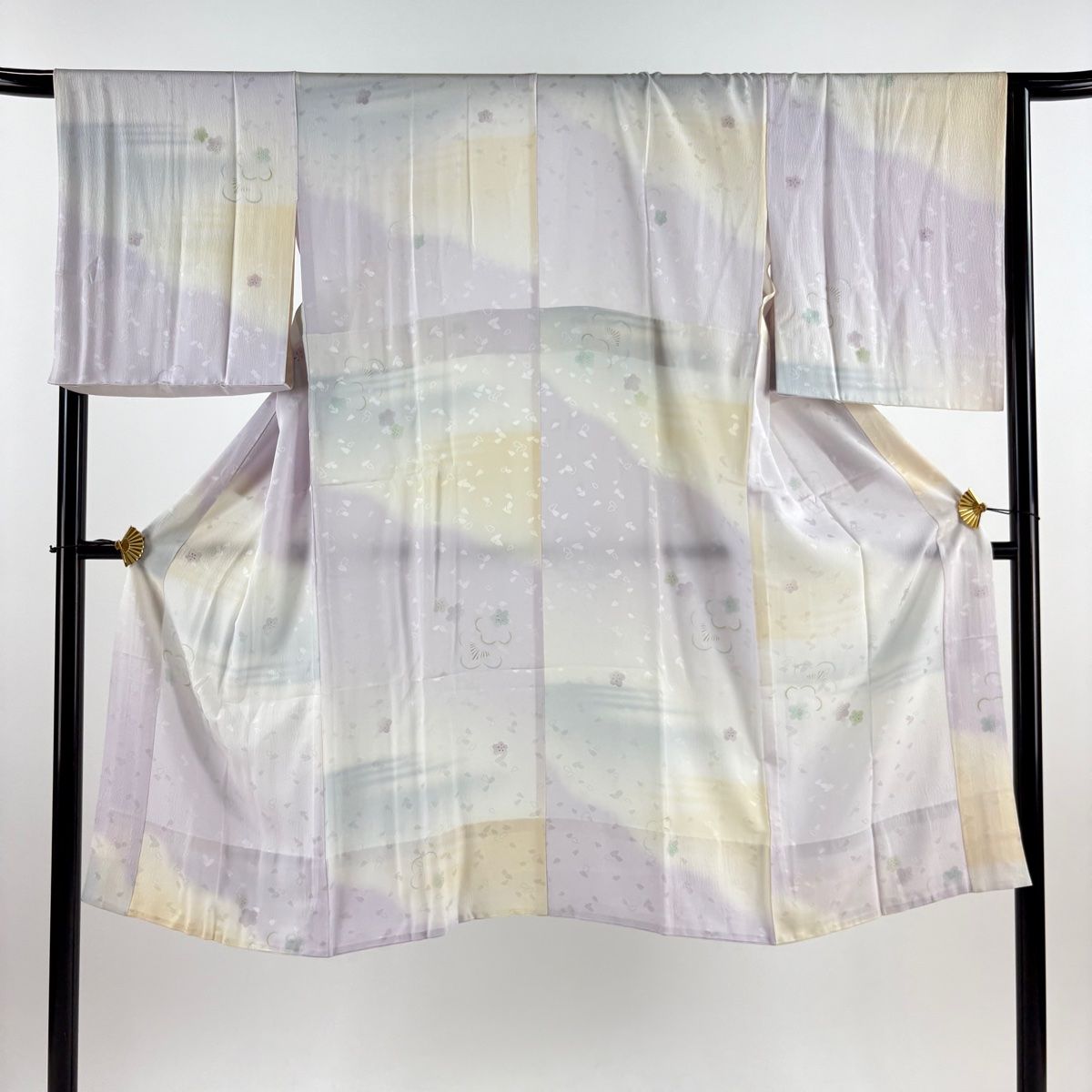 長襦袢 身丈121cm 裄丈66.5cm M 梅 霞 ぼかし 薄紫 正絹 秀品