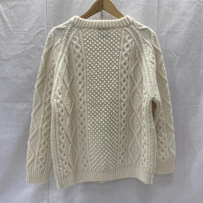 古着 Aran Woolen Mills アランウーレンミルズ メリノウール ハンドニット フィッシャーマン ケーブル カーディガン S 10137975 10137975 メリノウール ケーブルカーディガン／aran woollen mills