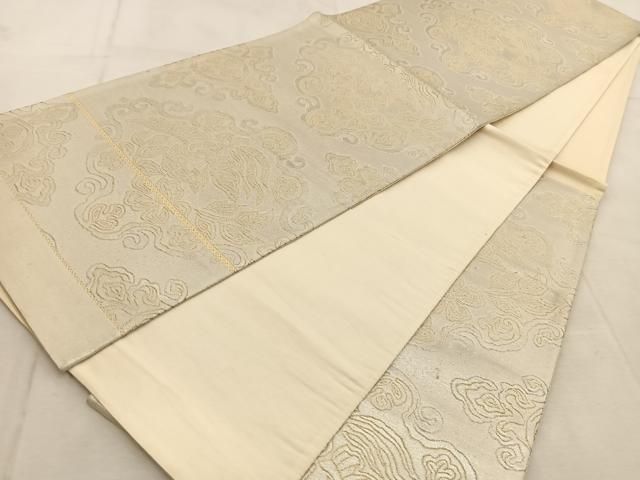 平和屋着物◎六通柄袋帯 鳳凰花唐草文 金銀糸 正絹 逸品 BAAU9445yc
