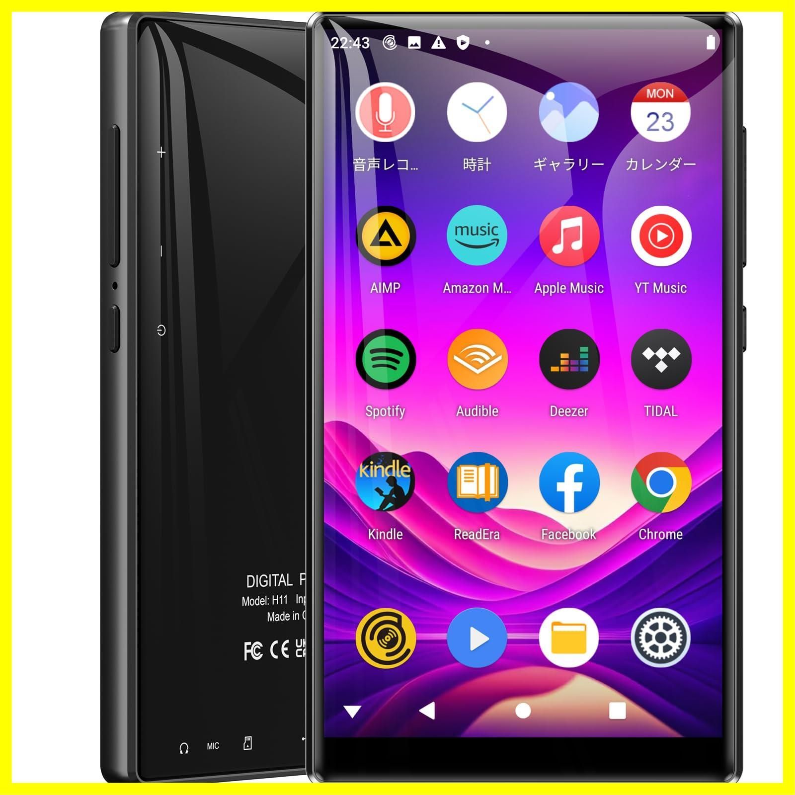 搭載 Bluetooth ミュージックプレーヤー WIFI 3GB 音楽プレーヤー 16GB内蔵 多機能 9.0 MP4プレーヤー Android 1080p HD 64GBTFカード付き フルタッチスクリーン デジタルオーディオプレーヤー M