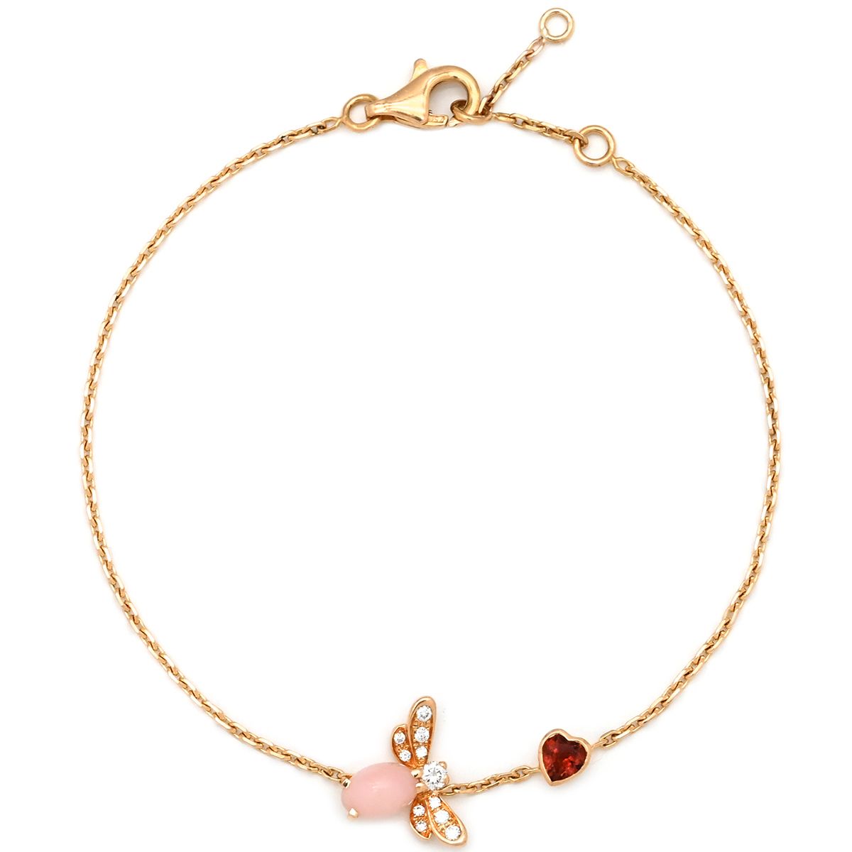 ショーメ CHAUMET ブレスレット アトラップ モア ビー K18PG ガーネット ピンクオパール ダイヤモンド ピンクゴールド ハチモチーフ 081714-000 ケース