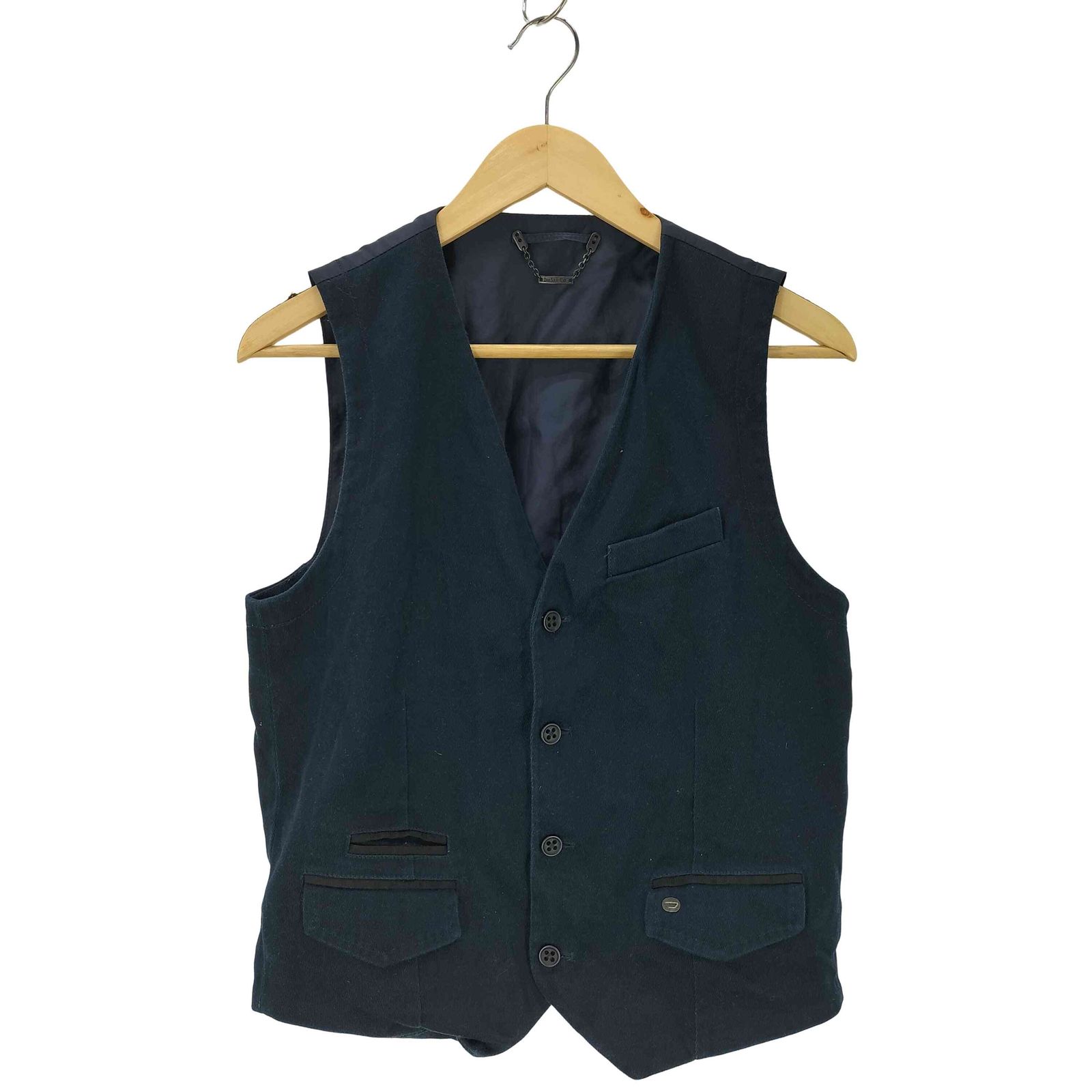 DIESEL / D-SAMP-S/ベスト/M/コットン/IDG/A14727 ディーゼル DIESEL コットンベスト シンチバック メンズ import：S