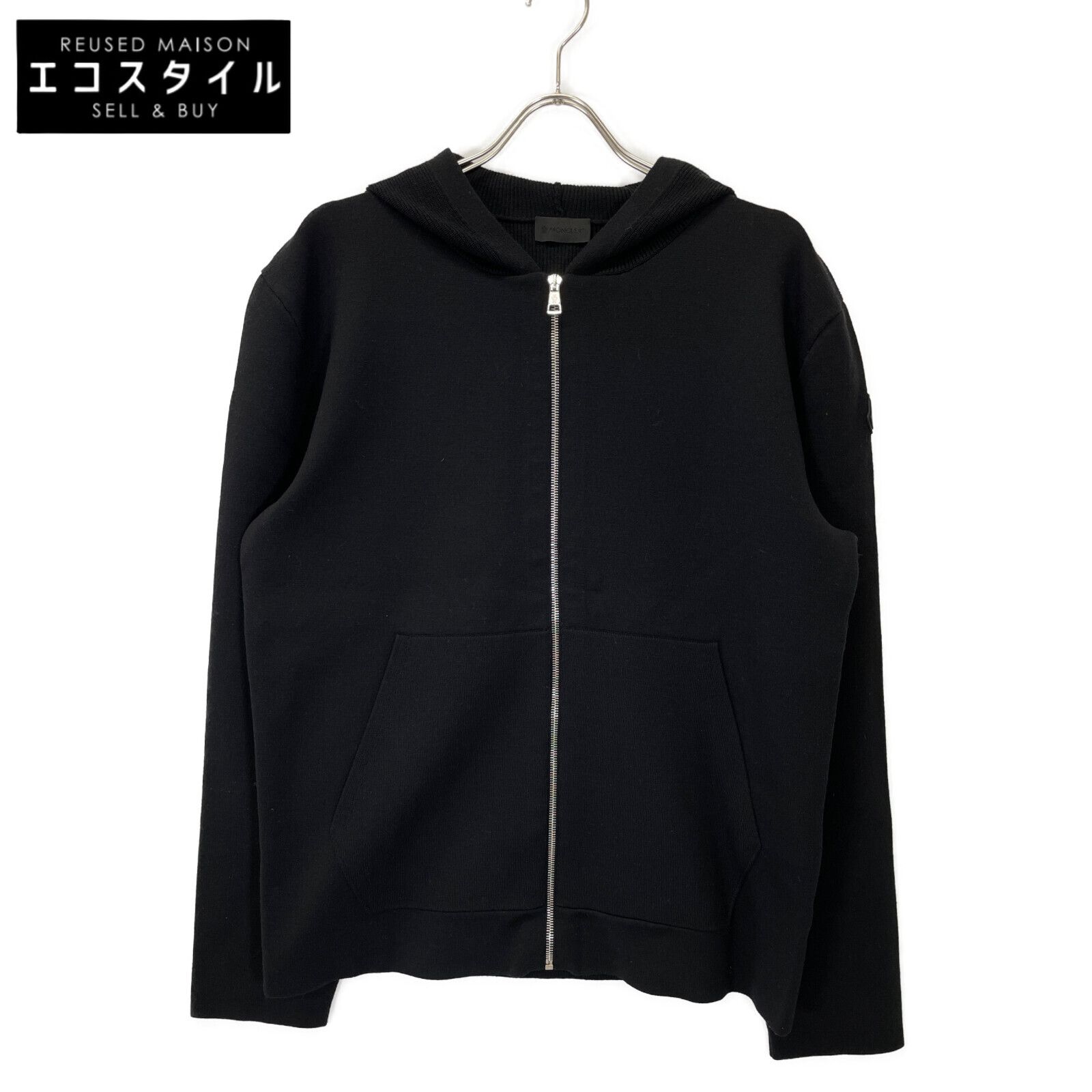 MONCLER モンクレール 22年製 ﾌﾞﾗｯｸ CARDIGAN TRICOT ﾌｰﾃﾞｯﾄﾆｯﾄｼﾞｬｹｯﾄ M
