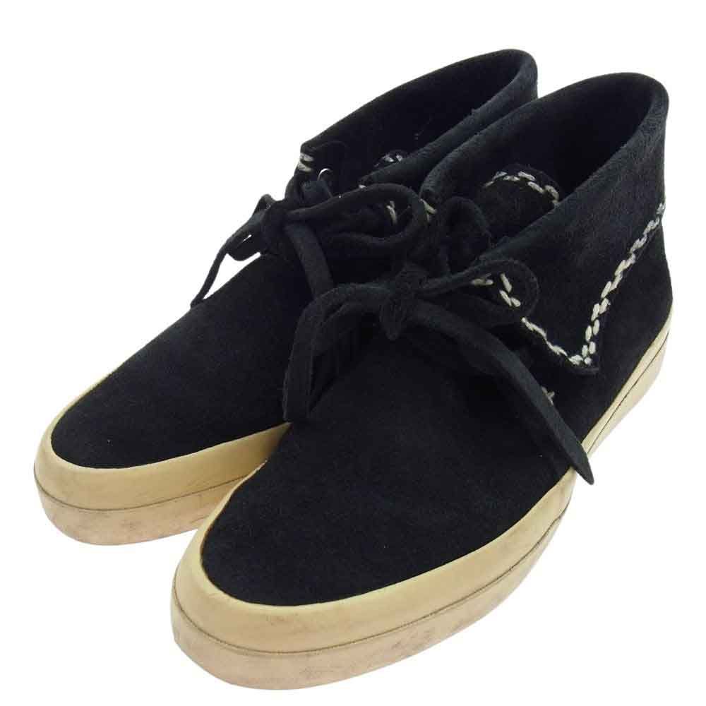 VISVIM ビズビム スニーカー FLYNT HI SASHIKO 刺し子 ハイカット スエード ブーツ  ブラック系 US8【中古】