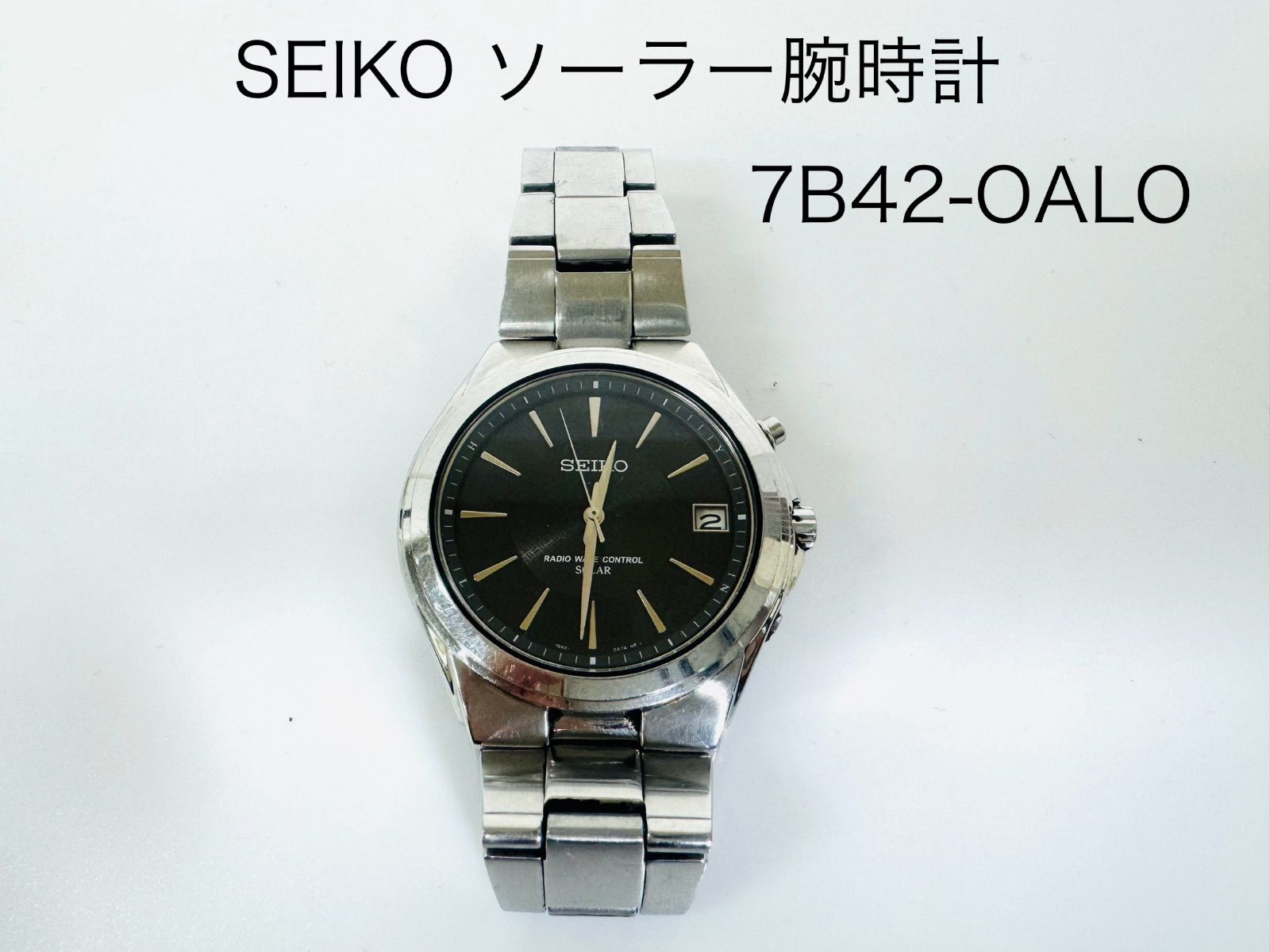 SEIKO    セイコー　ソーラー　腕時計　7B42-OALO　メンズ　ブラック　az MIDA246736743