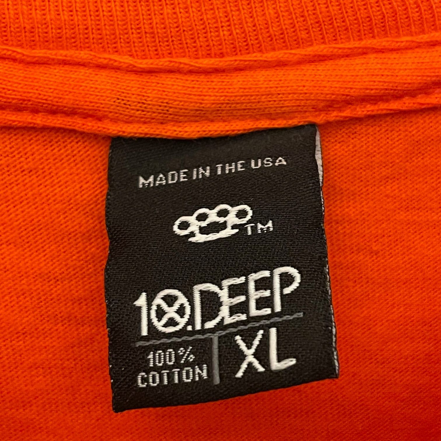 MADE IN USA製 10DEEP プリントTシャツ オレンジ XLサイズ