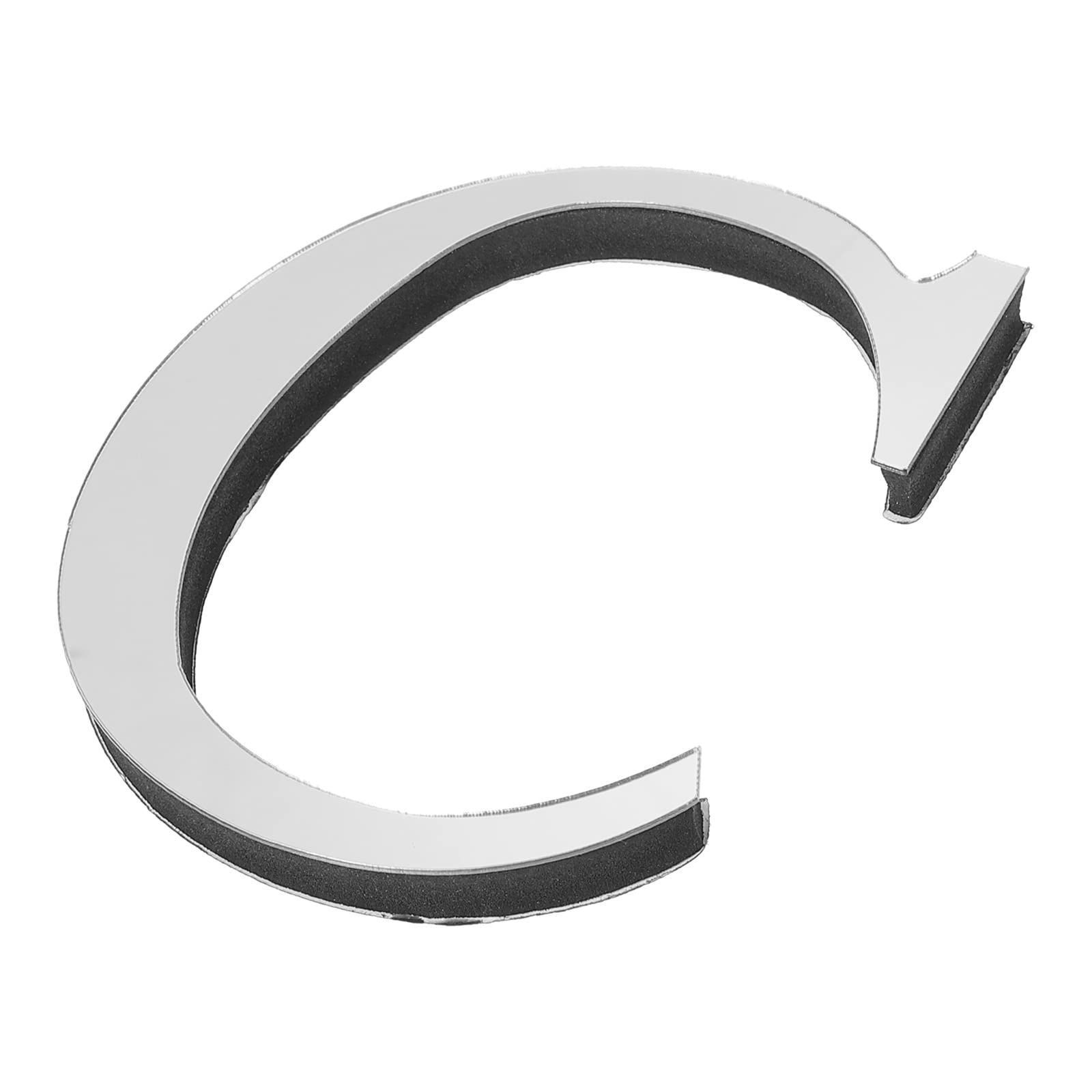 レターC 自己粘着 家の装飾レター 3 Dアルファベットウォールステッカー サインアートステッカーデカール DIYホームデコレーション用 PATIKIL シルバートーン