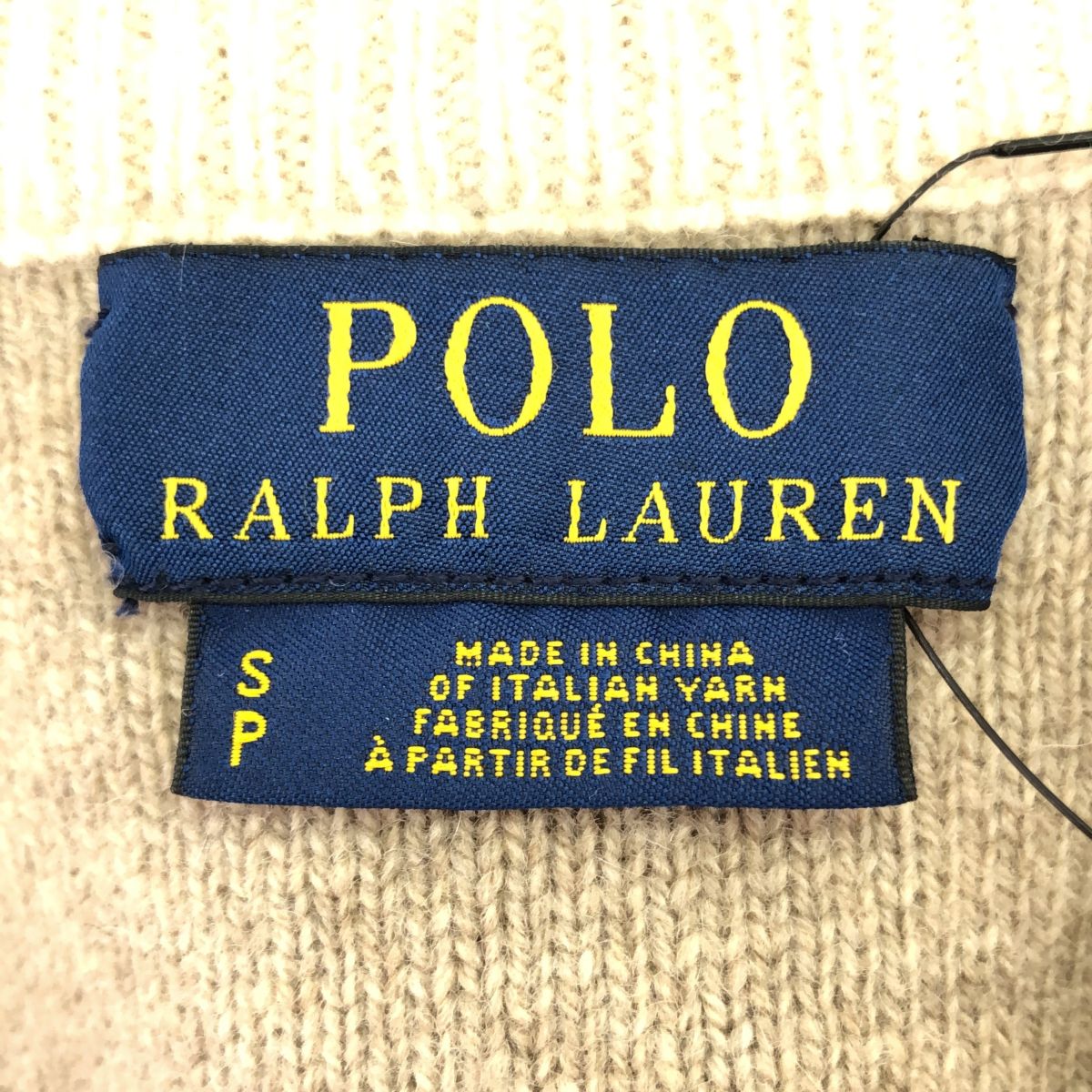 【ロゴ刺繍】 POLO ラルフローレン ハーフジップ ニット セーター ベージュ POLO RALPH LAUREN - ポロラルフローレン POLO ハーフジップ