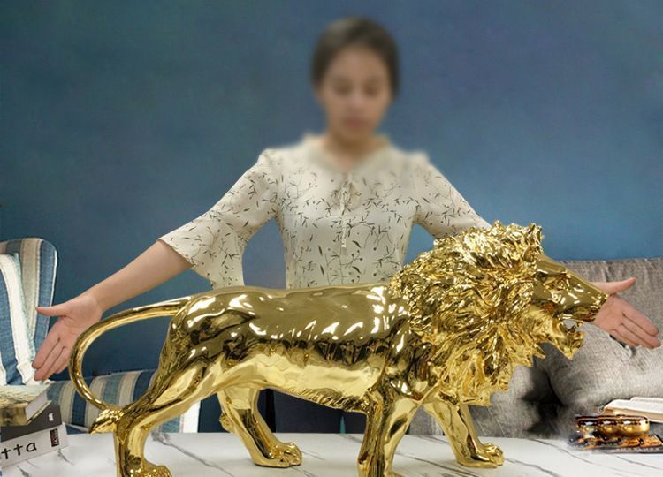 上品で豪華な置き物 欧風 レジン製 オスのライオン 置物 ホテル 上品で豪華な置き物 欧風 レジン製 オスのライオン 置物 ホテル