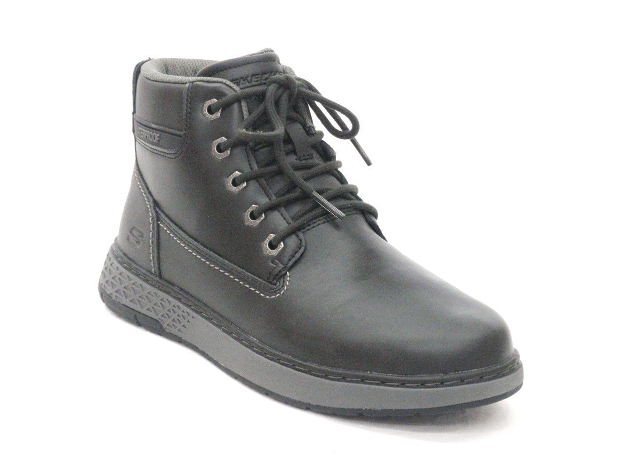 メンズ スケッチャーズ SKECHERS ワークブーツ 205235 ブラック ガルラン デノ 防水 メモリーフォーム Air Cooled