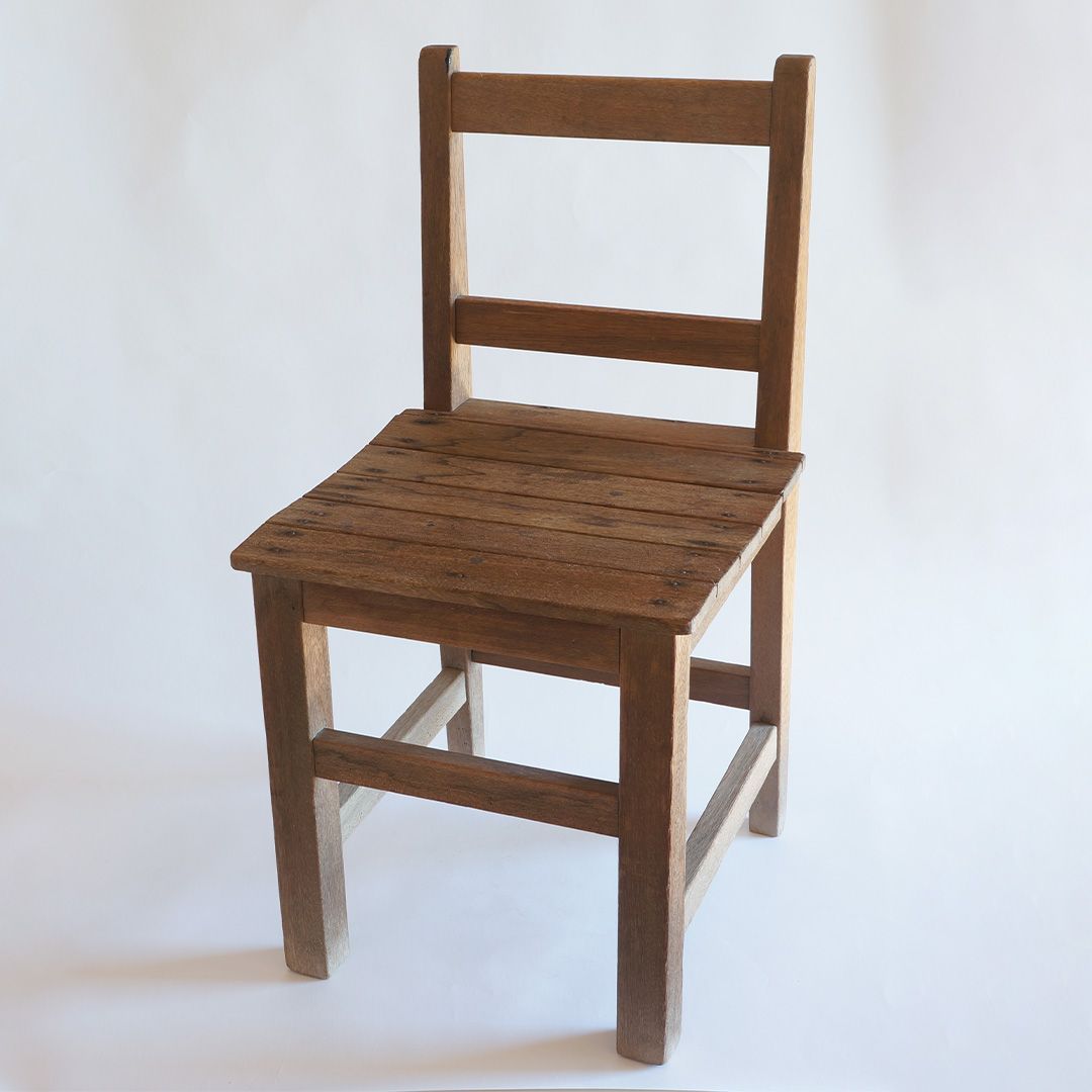 値下げ！昭和レトロ 木製 椅子 学校椅子 イス 背もたれ付き スツール ...