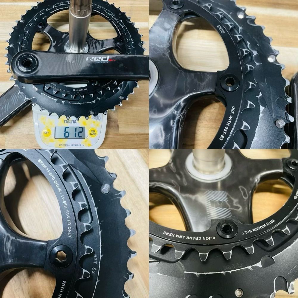 SRAM RED22 クランクセット GXP 53-39T 172.5mm BCD130 カーボン
