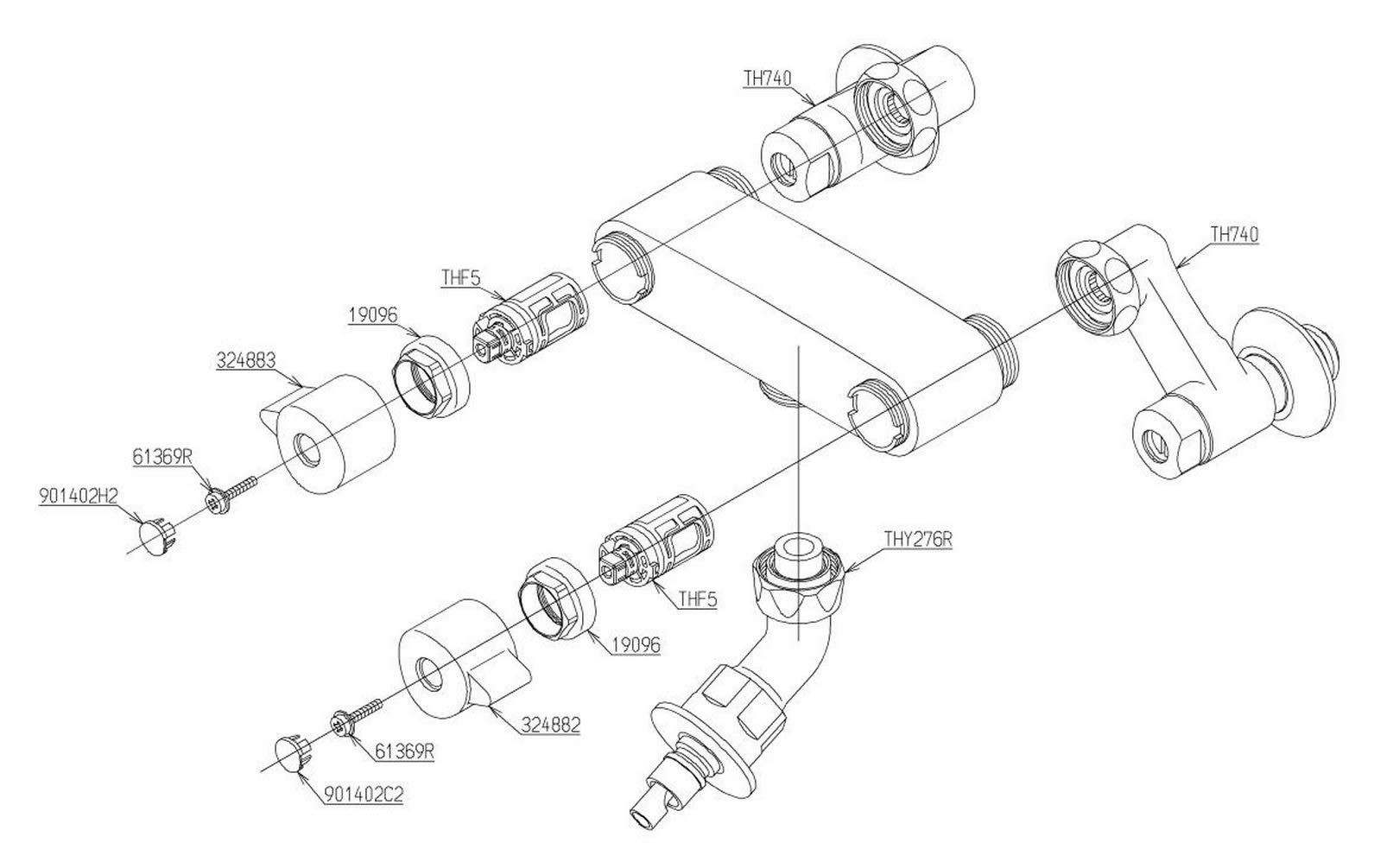 TOTO 洗濯機用 緊急止水弁付 2ハンドル混合水栓 TW21R NEXPOTALLINN_EU
