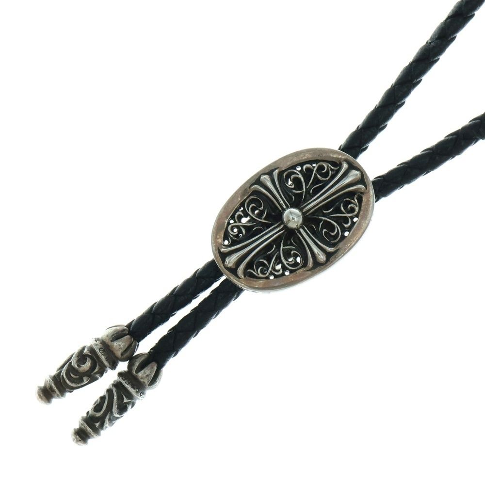CHROME HEARTS クロムハーツ BOLOTIE OVALTINY タイニークラシックオーバルクロス ループタイ シルバー|ブラック BCA209