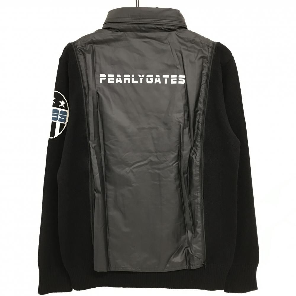 パーリーゲイツ 2WAYニットブルゾン 黒 ハイネックセーター フード収納可 メンズ 4 M ゴルフウェア PEARLY GATES