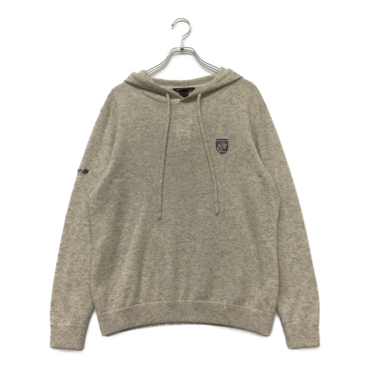 ZOYフード付きカシミヤセーター メンズ ゾーイ ZOY セーター 3(LL) 杢グレー フード付き カシミヤ