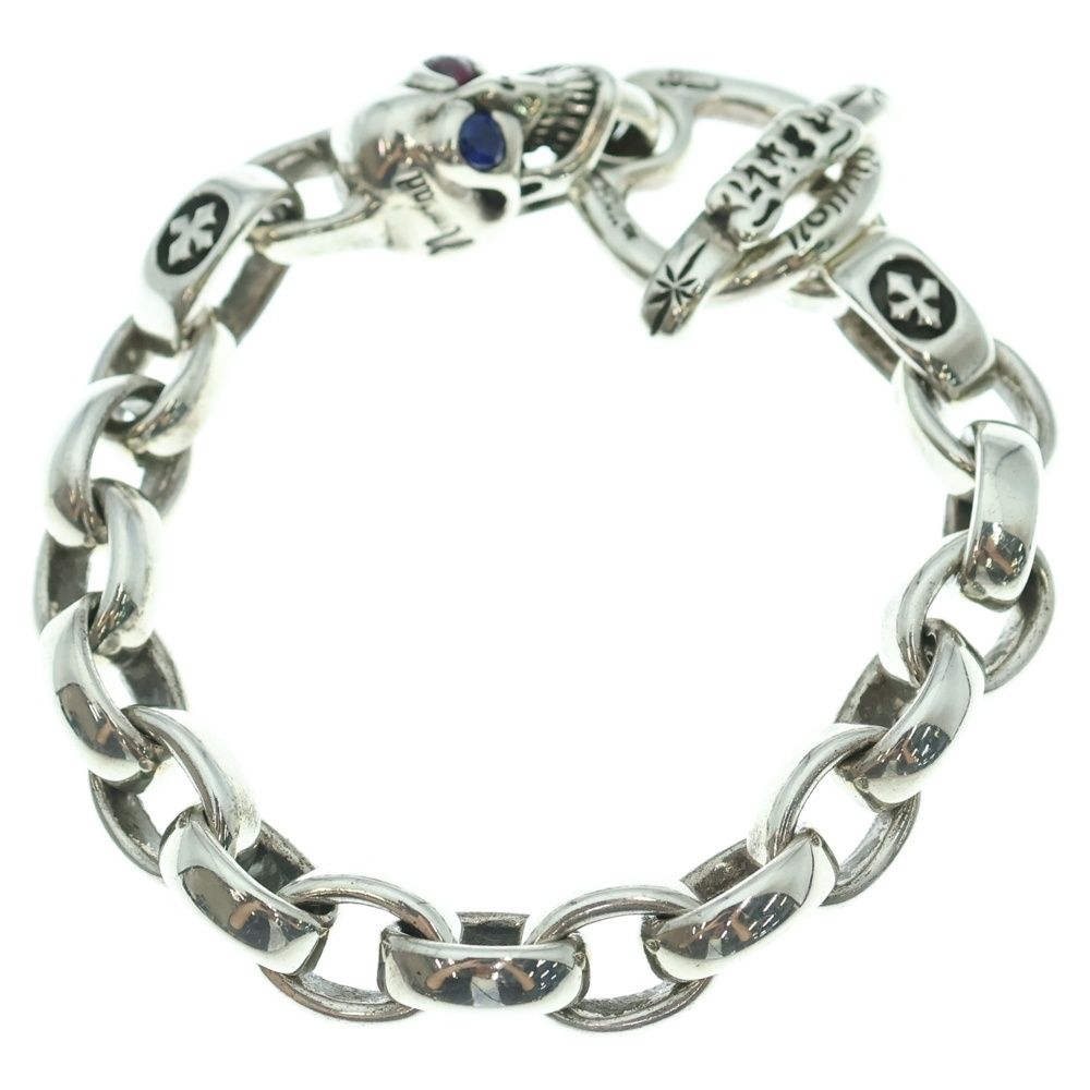 Bill Wall Leather BWL ビルウォールレザー BWB CUSTOM SKULL BLACELET スカルチェーン ブレスレット ストーンアイ シルバー