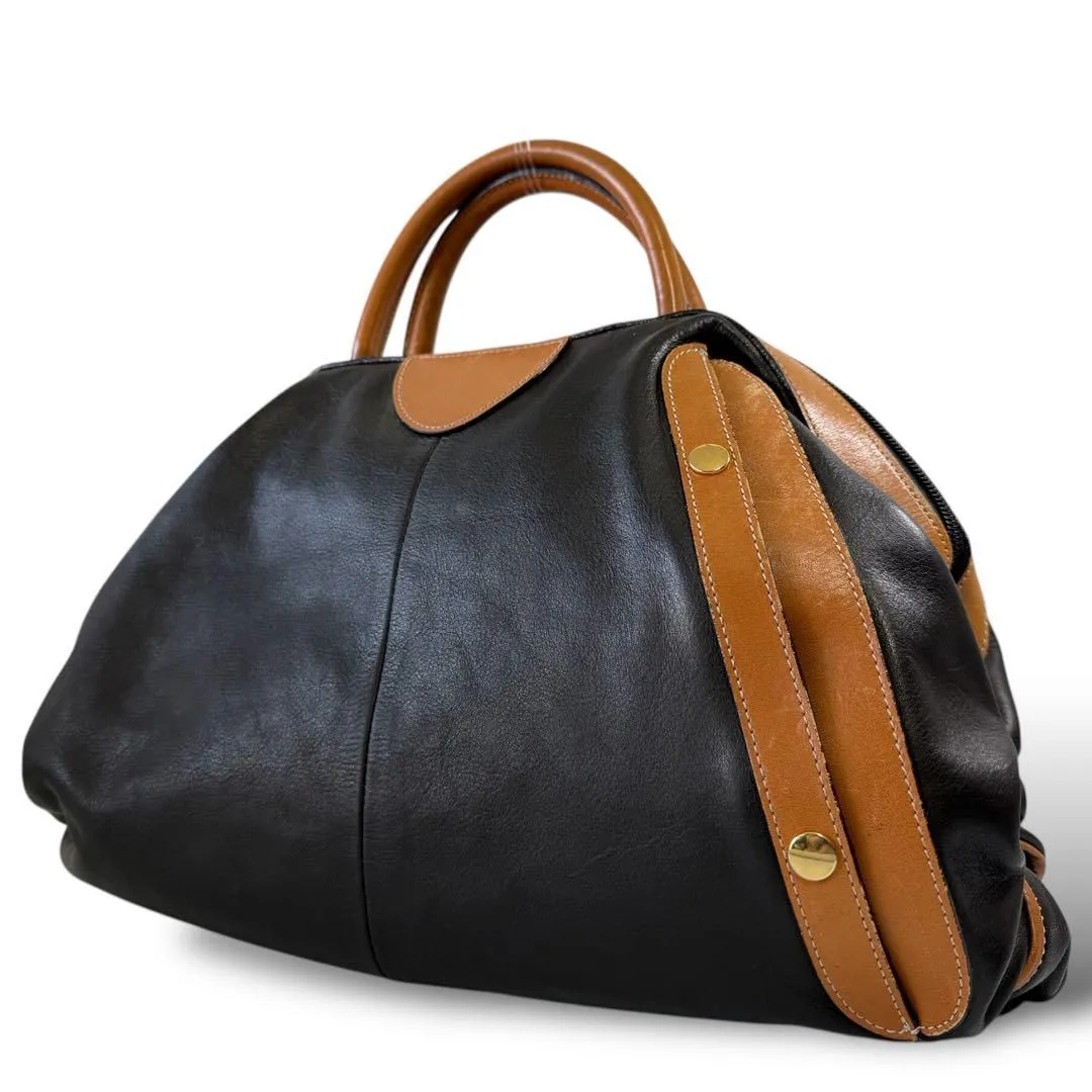 WAKO 黒 レザー ボストンバッグ 百貨店購入 WAKO 黒 レザー ボストン