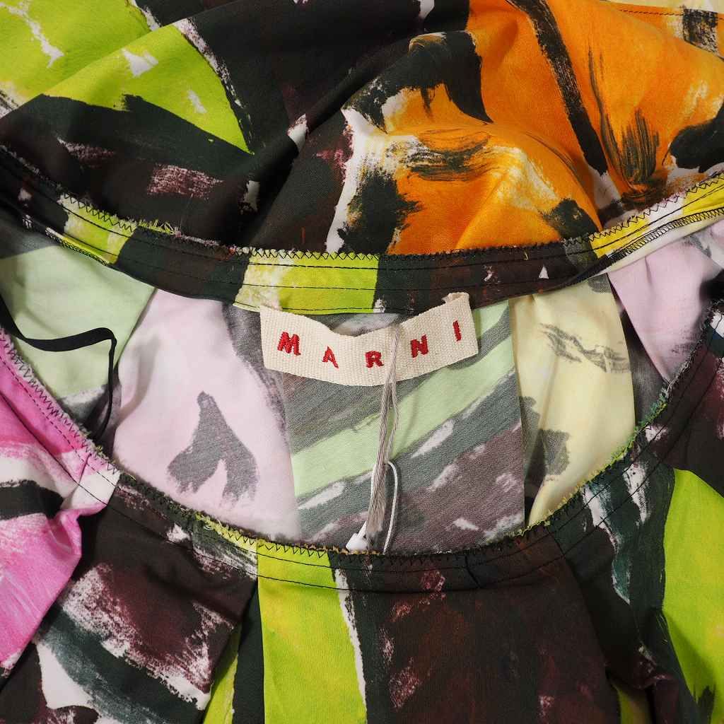 マルニ MARNI 20SS 花柄 総柄 プリント シャツ ブラウス コクーンシルエット 38 マルチカラー TTMA0121Y1 国内正規