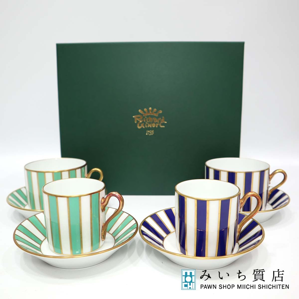 リチャードジノリ アマデウス グリーン デミタスカップ＆ソーサー 