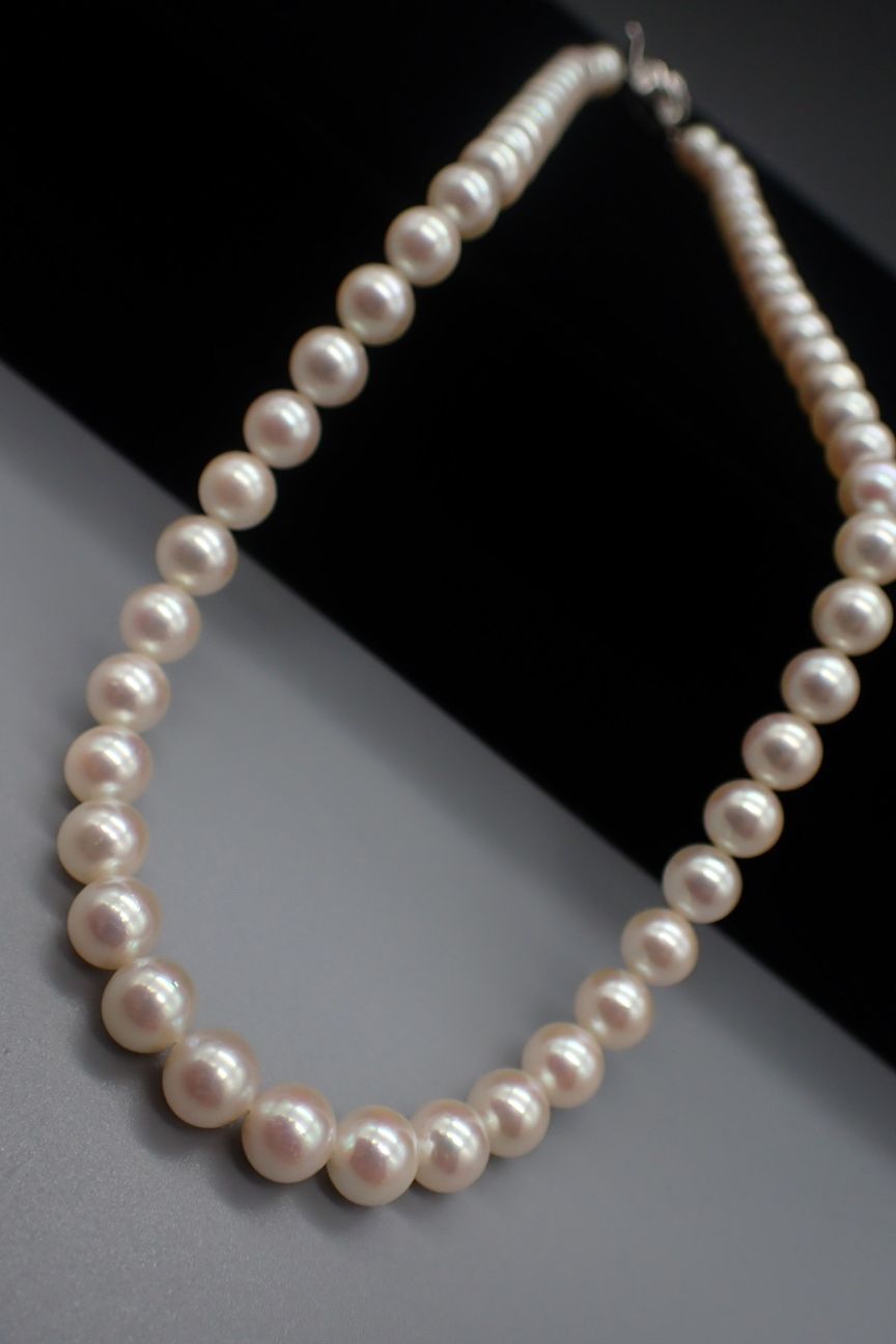 最高品質　あこや真珠ピンクホワイト　ネックレス　43ｃｍ素材証明付-3