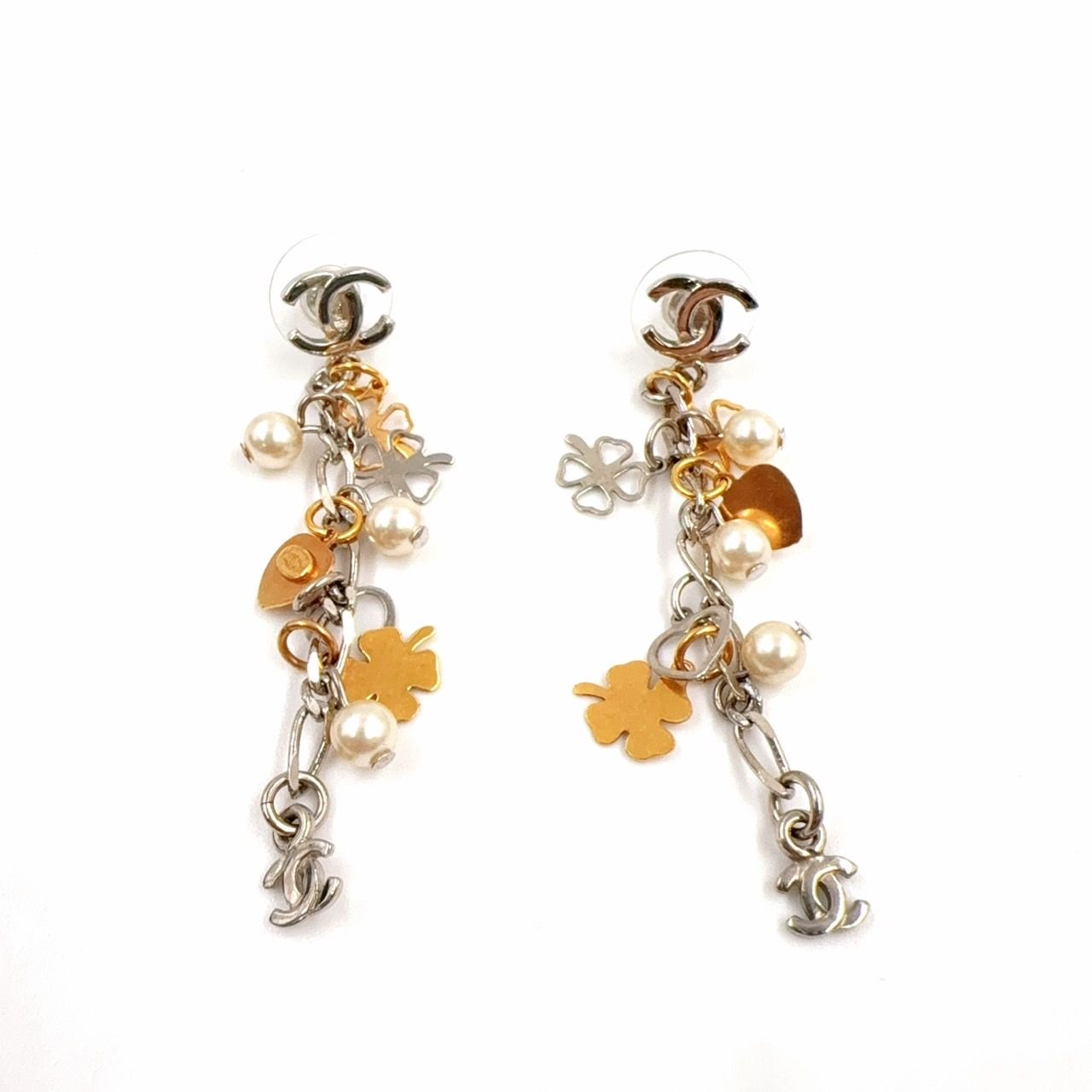CHANEL ココマーク クローバー ハート 06A メタル×フェイクパール 