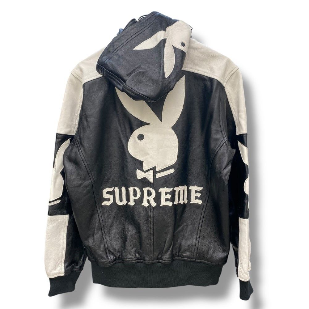 SUPREME × PLAYBOY 14SS HOODED LEATHER JACKET Sサイズ - メルカリ
