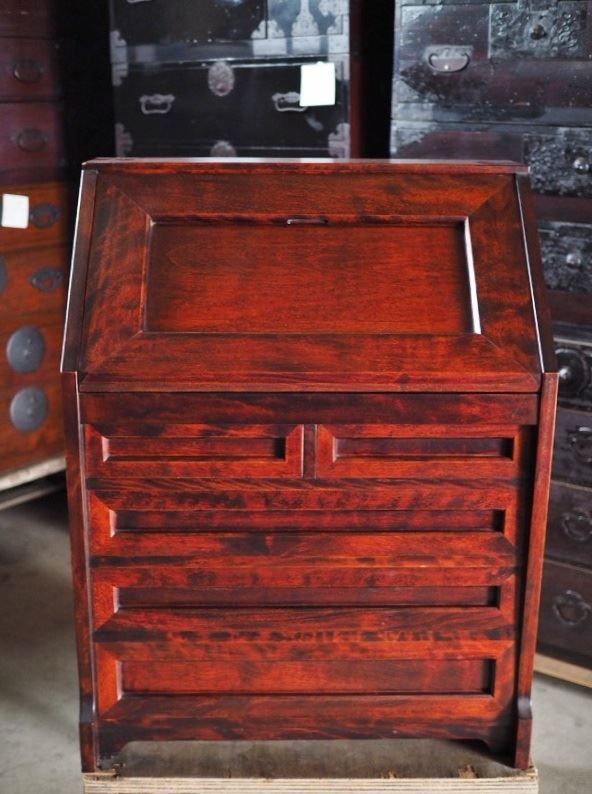 民芸家具 桜材重量有 ライティングデスク 昭和後期 古録展 品番F4493