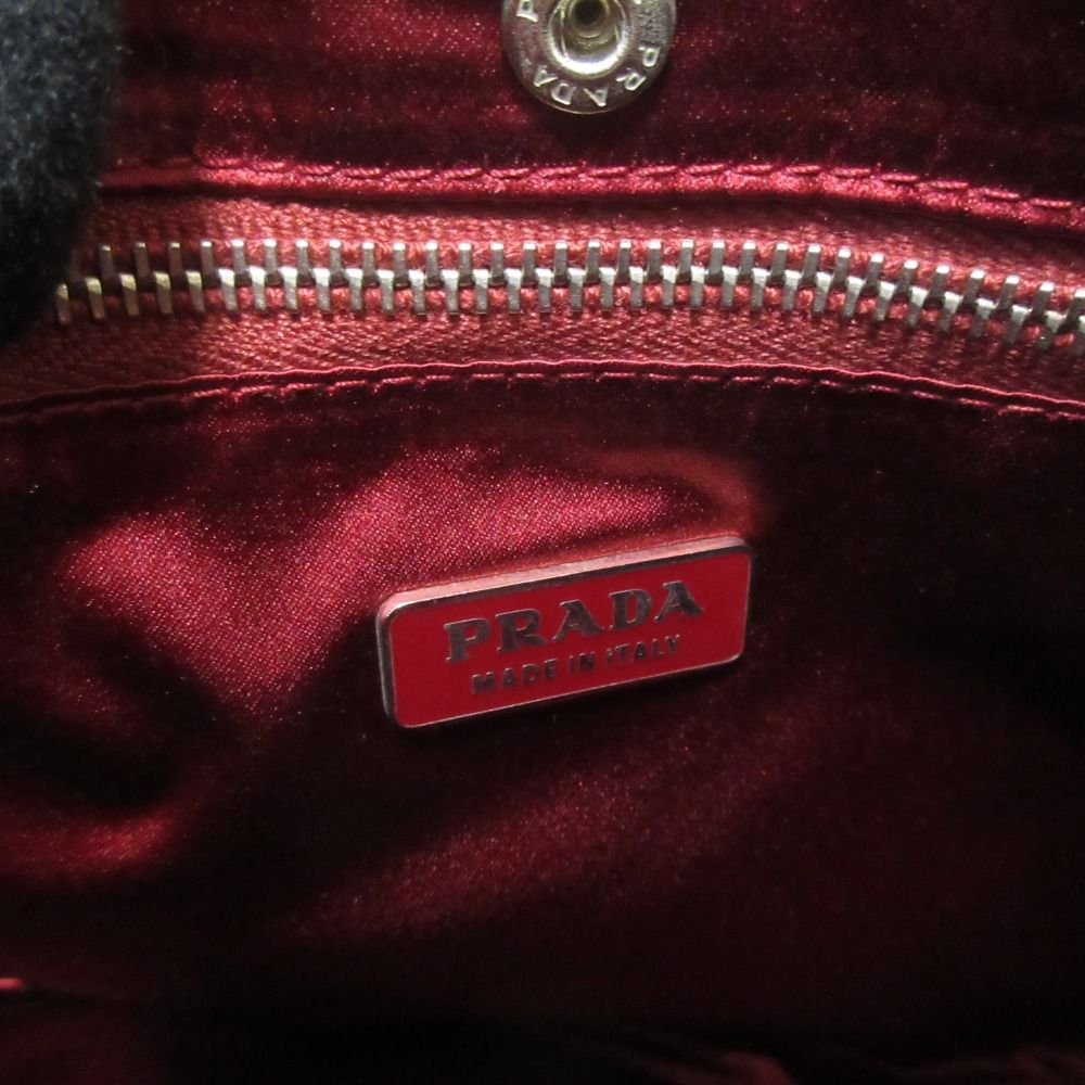 良品 PRADA プラダ ICONIC HEART PRINT SILK SATIN SHOULDER EVENING 