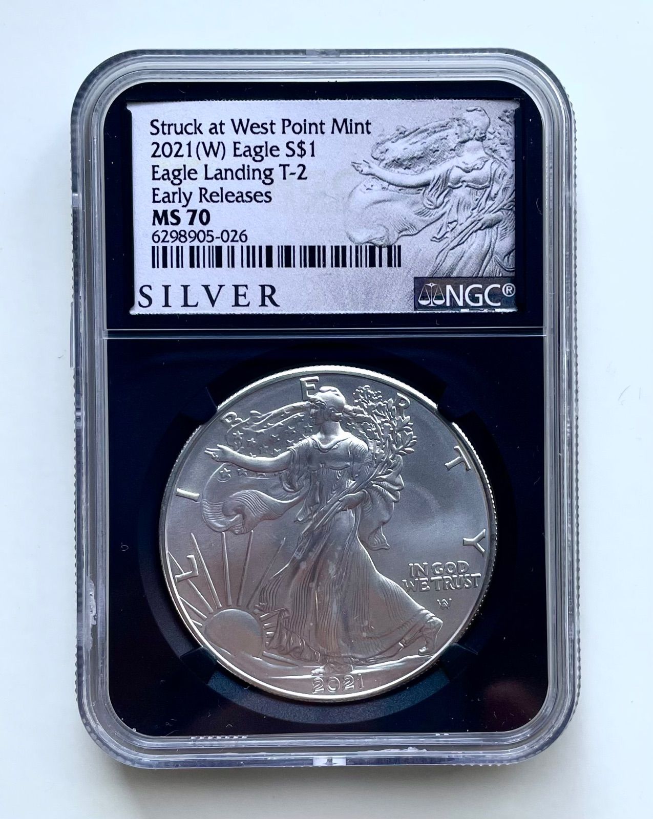 ☆NGC最高鑑定☆ 2021（W） Eagle S$1 アメリカ イーグル銀貨 NGC MS70