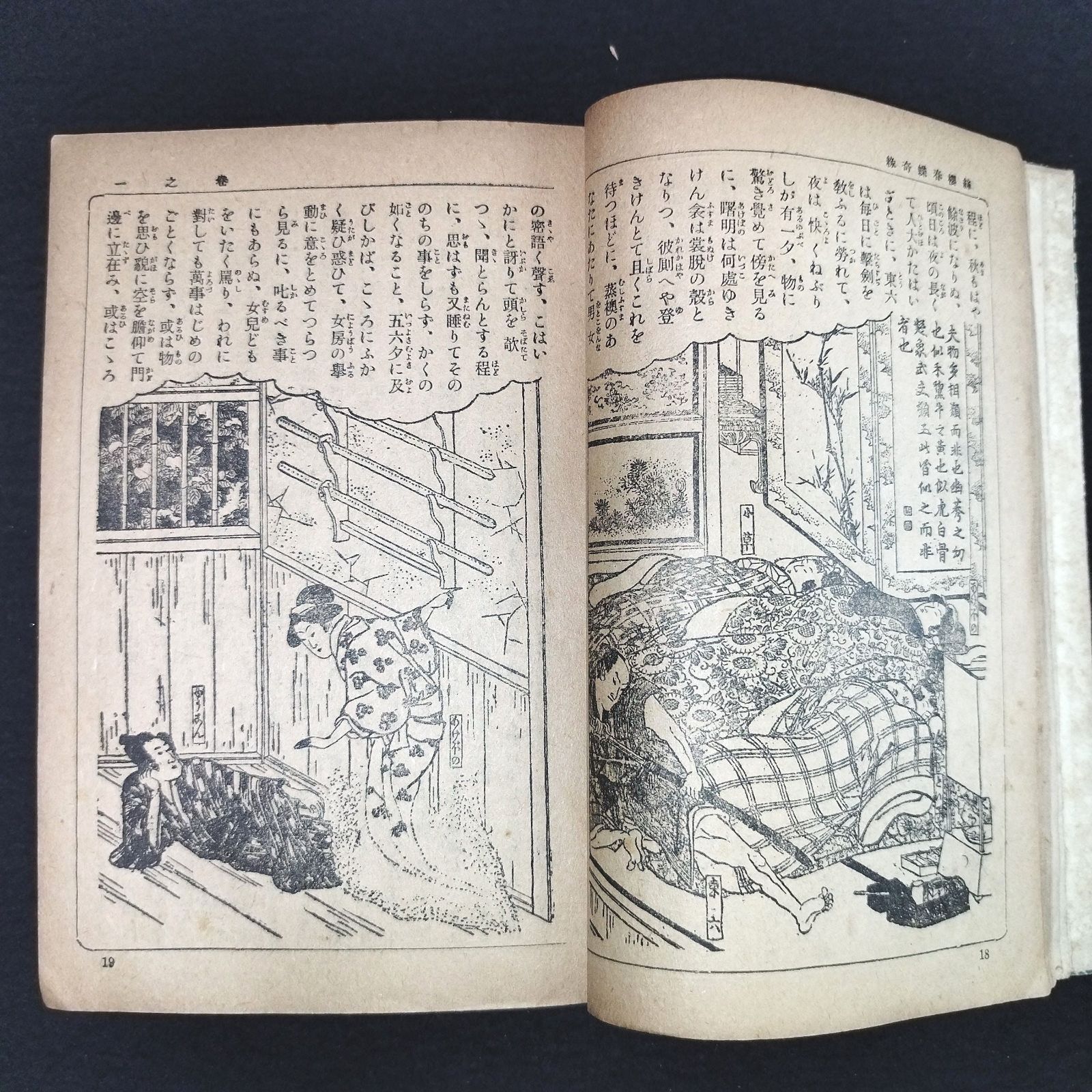 稗史水滸伝 読本 家庭絵本文庫 国芳画 種彦 木版口絵 和本 古文書