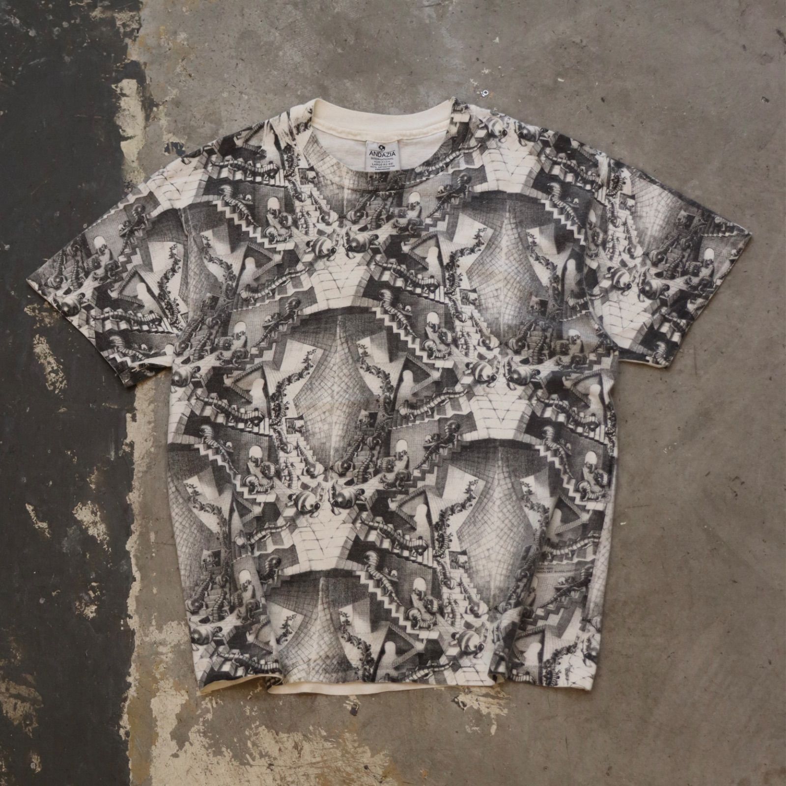 90's M.C. Escher Art Andazia Tシャツ マルチ ANDAZIA M.C.エッシャー