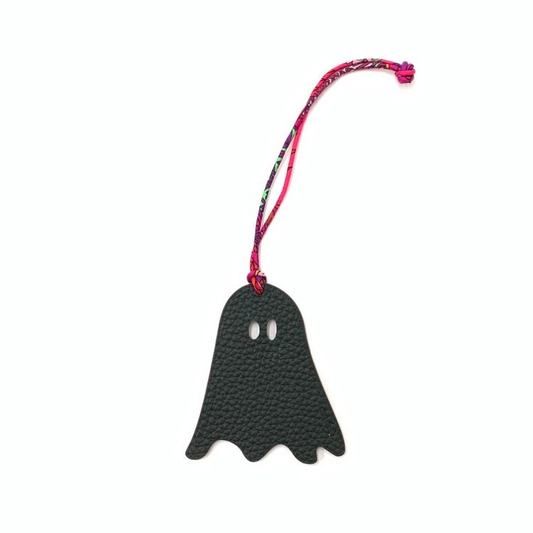 【新品未使用】エルメス petit h(プティアッシュ)ゴースト おばけチャーム エルメス プティアッシュ おばけ バッグチャーム レザー ブルー