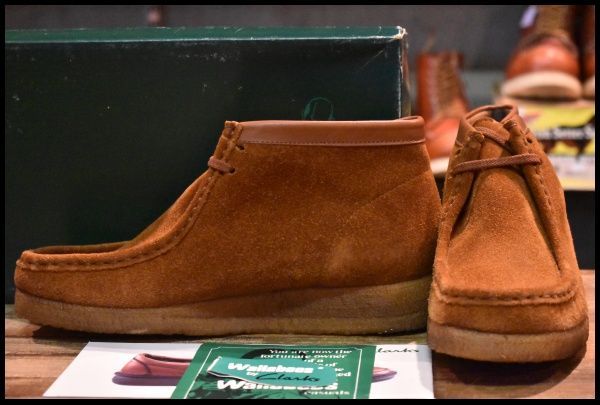 【8M 箱付 DEAD IRELAND製】Clarks クラークス Wallabee Boots ワラビーブーツ ブラウン スエード ミドルカット 編み上げ HOPESMORE【EQ287】