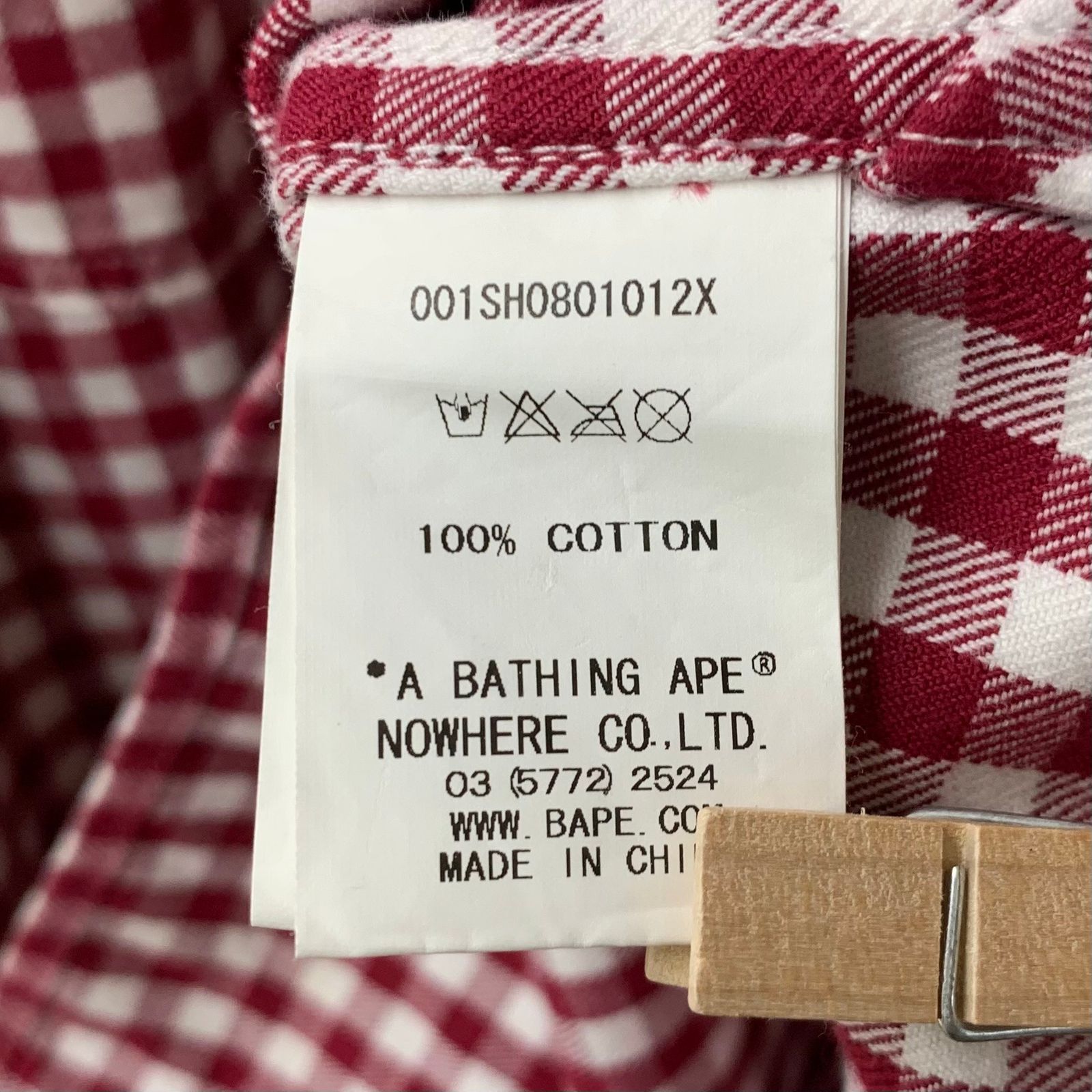 A BATHING APEアベイシングエイプ★長袖シャツ　赤チェック A BATHING APE(アベイシングエイプ) heavy cotton check shirt
