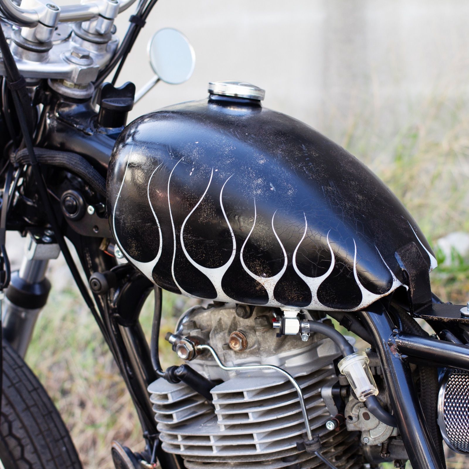 SR400/500用 エイジング塗装済み ピーナッツタンクキット ローマウント 