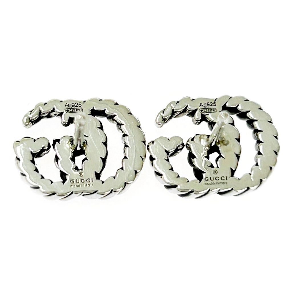 GUCCI グッチ ピアス ダブルG 箱付き シルバー 中古】【箱付き】 GUCCI グッチ シルバー ダブルG ツイスト ピアス 3.6