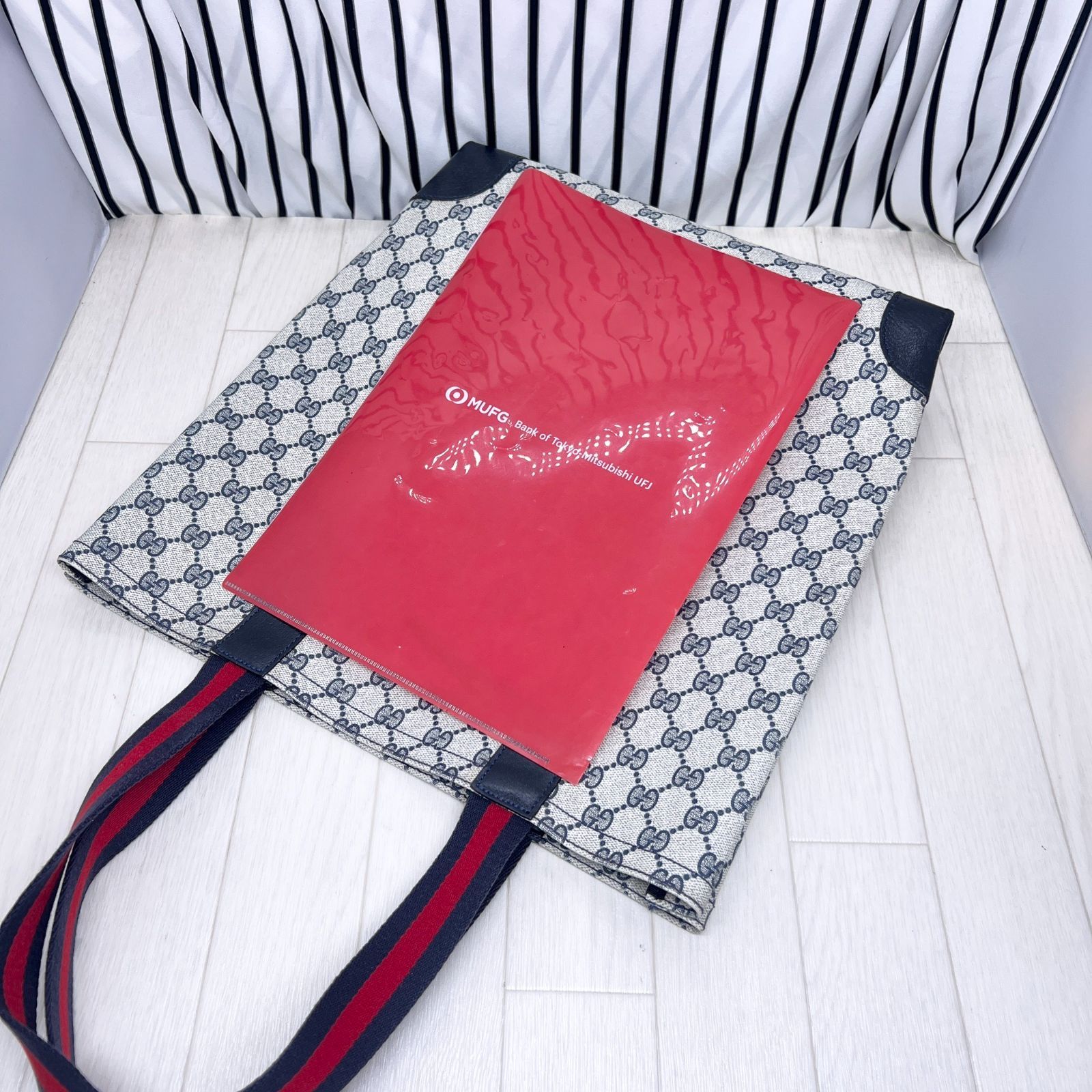 【美品】GUCCI オールドグッチA4収納可能PVCシェリーライントートバッグ 美品】GUCCI オールドグッチA4収納可能PVCシェリーライントート