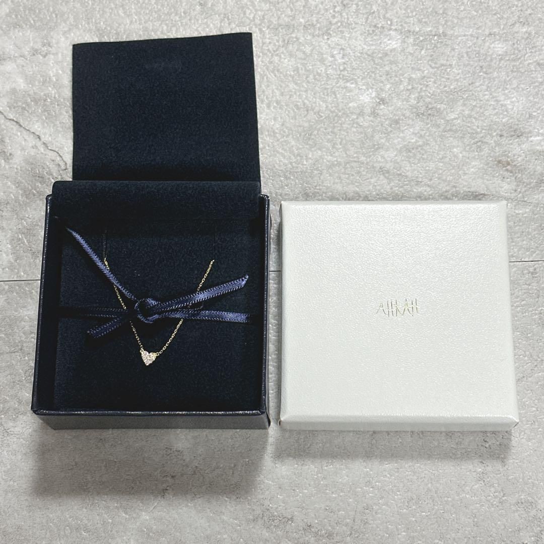 再入荷、送料無料。 AHKAH アーカー ネックレス K18 ダイヤモンド0.05ctハート 100% 品質保証。