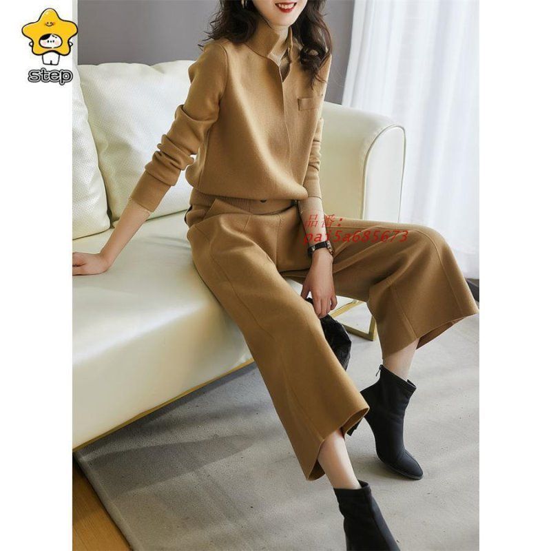 ニットセットアップ レディース 秋冬 長袖 上下セット ニット セーター ママ スカート ロング丈 パンツ オシャレ カジュアル 卒業式 セットアップ 七五三 pai5a685673
