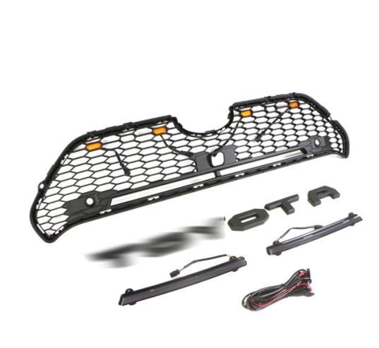 トヨタ RAV4 50系 2019- LED付き フロントグリル フロント ダウンライトストリップ ガーニッシュ 外装カスタム タイプA