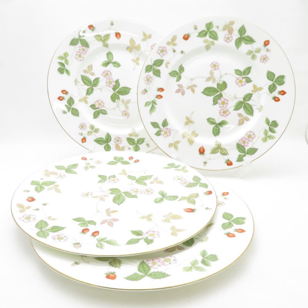 WEDGWOOD ウェッジウッド ワイルドストロベリー 中皿 大皿 8枚 セット 22cm 27cmプレート 旧刻印 黒壺 SC9142A2