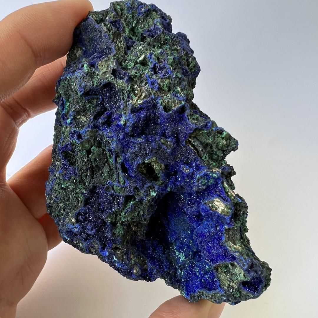 No. マラカイトを伴うアジュライト アジュライト 藍銅鉱 岩絵の具 マラカイト Azurite 天然石 原石 鉱物 パワーストーン