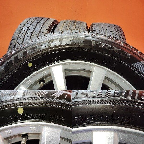 【BS BLIZZAK VRX3 195/65R16】スタッドレス【Weds RAVRION 16インチ 6J4HPCD100+42】21年製 バリ溝 ライズ ロッキー等　(KTL400) BS BLIZZAK VRX3 195/65R16】スタッドレス【Weds RAVRION 16インチ