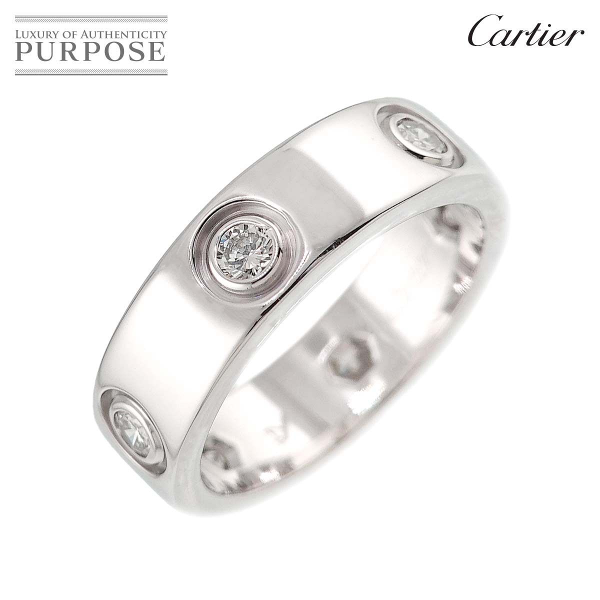 カルティエ Cartier ラブ #51 リング フル ダイヤ K18 WG